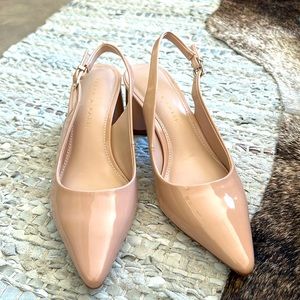 Blush Kelly and Katie low heel sling-backs